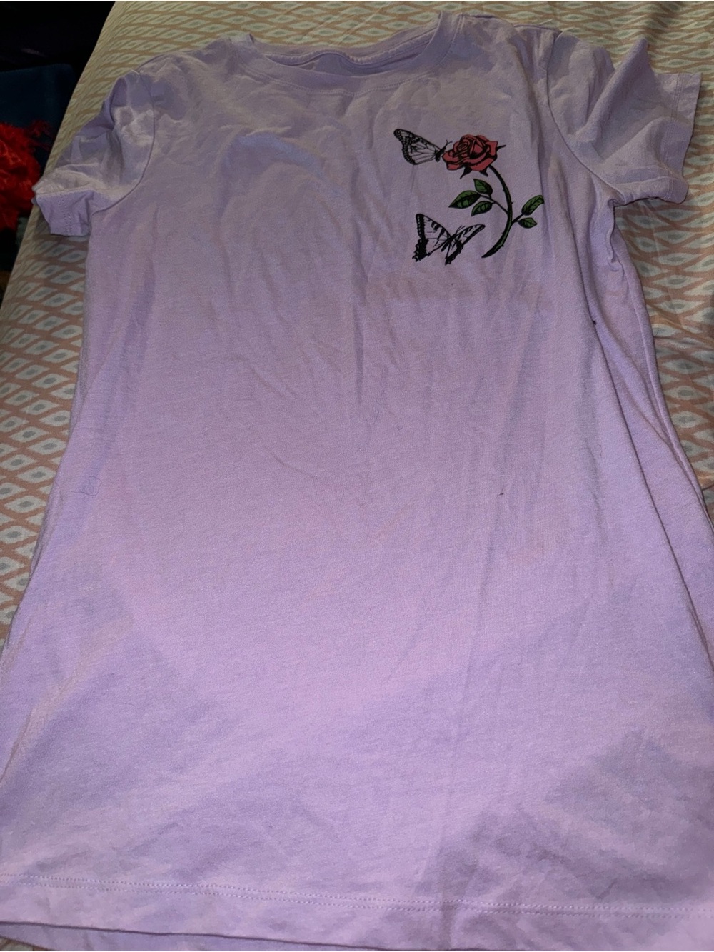 Aeropostale M Butterfly & Rose Shirt